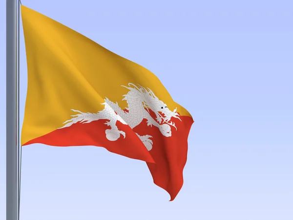 Bhutanische Flagge — Stockfoto