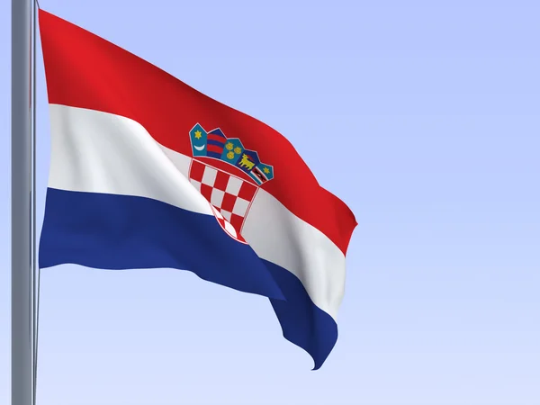 Kroatiens flagga — Stockfoto