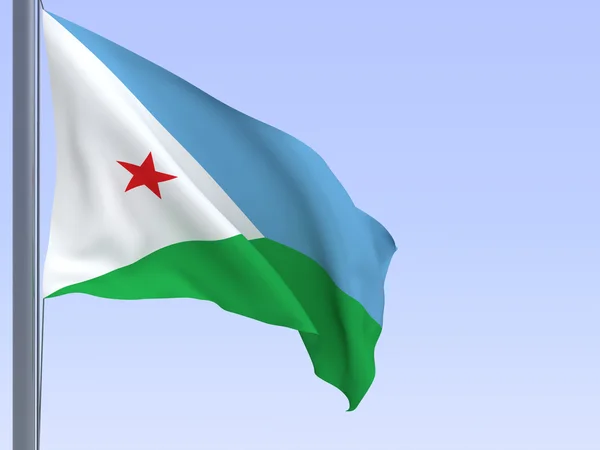 Σημαία του Τζιμπουτί — Φωτογραφία Αρχείου