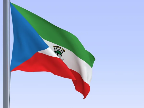 赤道几内亚共和国国旗 — 图库照片