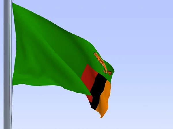 Σημαία της Ζάμπιας Φωτογραφία Αρχείου