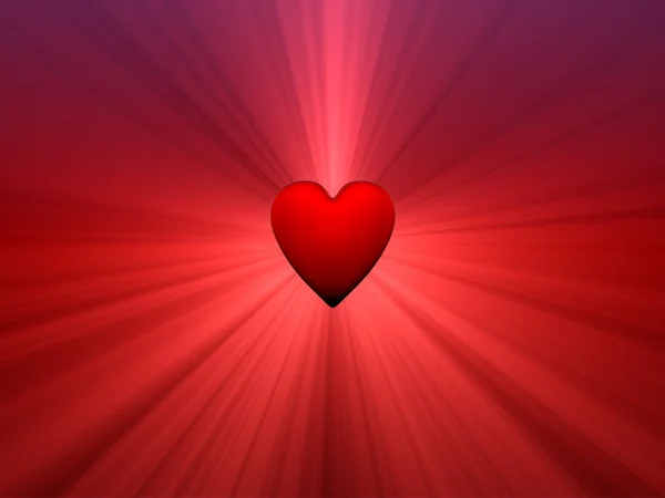 Heart with light rays — Stock Photo, Image