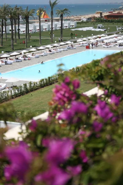 stock image Landscape with pool, the sea and colours