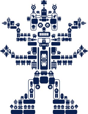 The monster made of small robots #1. clipart