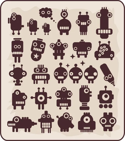 Robotlar, canavarlar, uzaylılara koleksiyonunu #4. — Stok Vektör