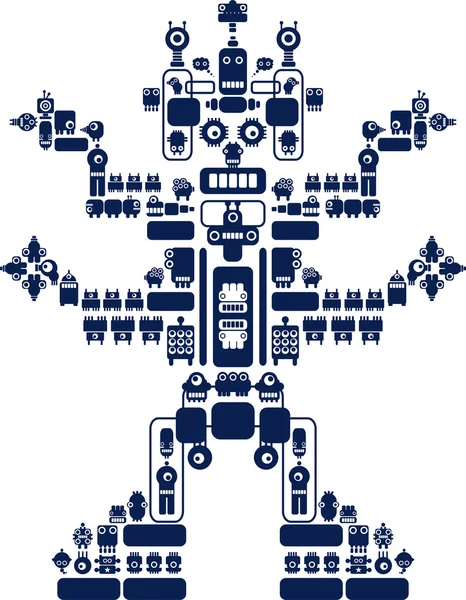 Le monstre fait de petits robots # 1 . — Image vectorielle
