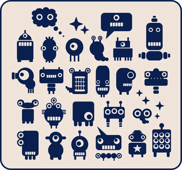 Robots, monstruos, colección de alienígenas # 1 . Ilustración De Stock