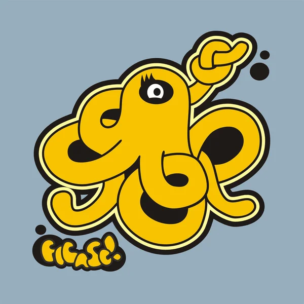 Chobotnice a jeho znamení. — Stockový vektor
