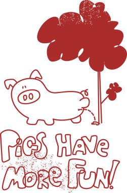 Pigs have more fun #1. clipart