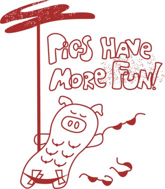 Pigs have more fun #2. clipart