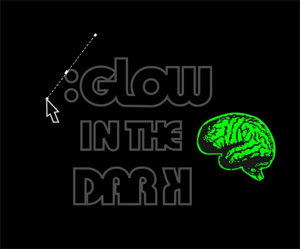 stock vector Brain glowing in the dark.