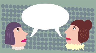 Two talking women. clipart