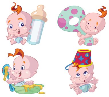 Collection of cute baby's clipart