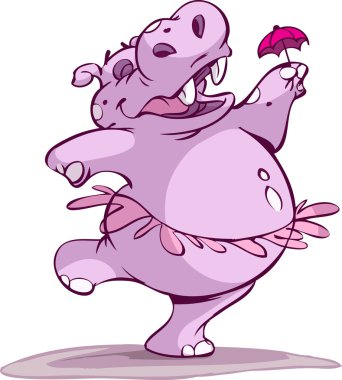 Ballerina hippo clipart