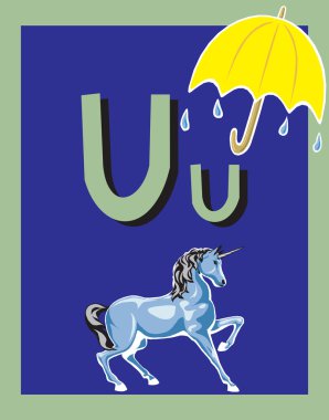 Flash Card Letter U clipart