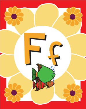 Flash Card Letter F clipart