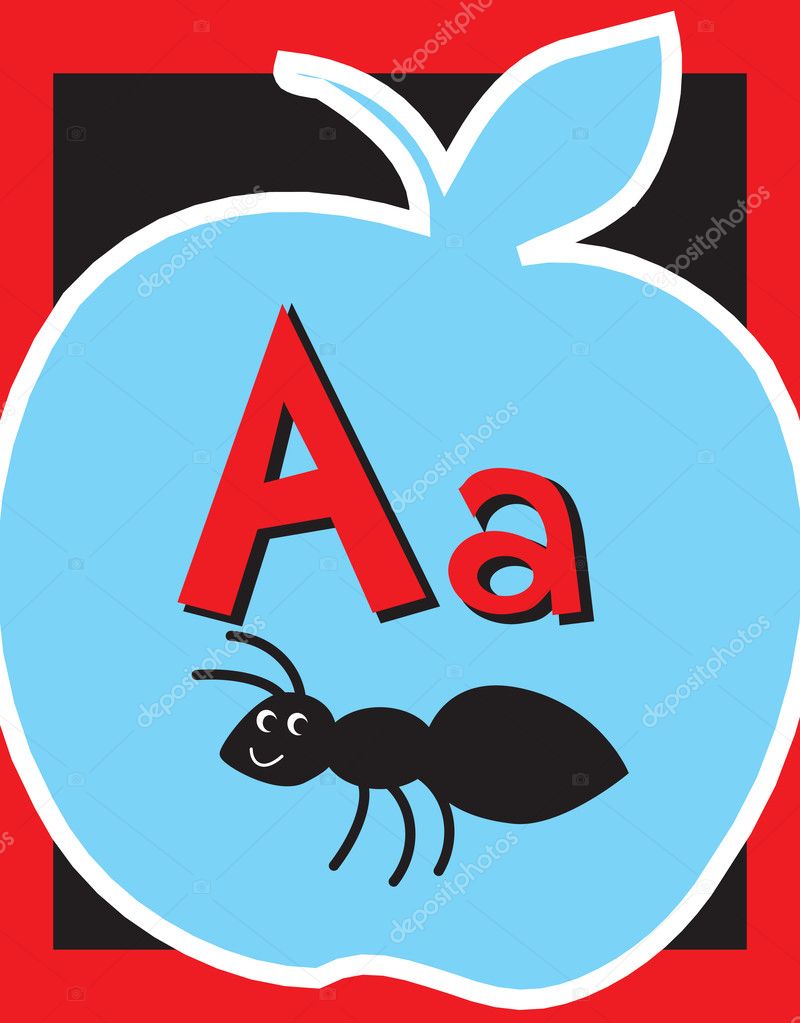 Flash Card Letter Anouns. See whole alp Stock Vector Image by ...
