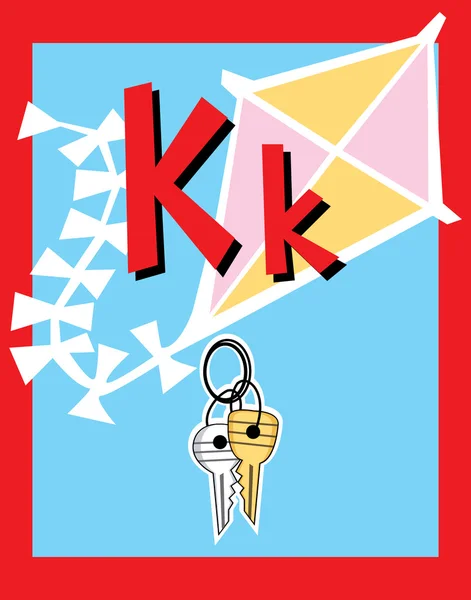 Κάρτα λάμψης γράμμα k γλώσσα — Διανυσματικό Αρχείο