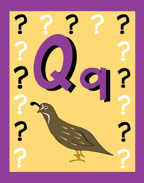 Κάρτα λάμψης γράμμα q γλώσσα — Διανυσματικό Αρχείο
