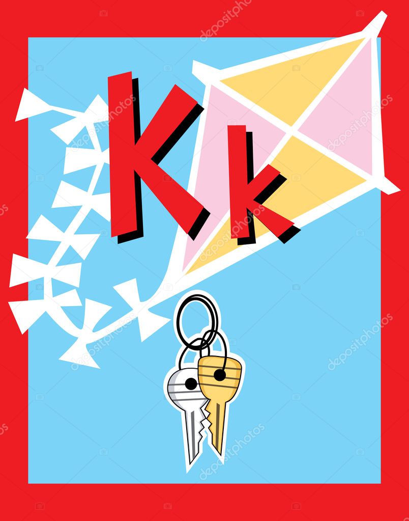 Flash Card Letter K nouns Stock Vector by ©BasheeraDesigns 2486503