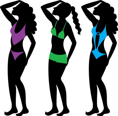 Swimsuit Silhouettes 2 clipart