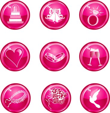 Wedding Button Icons clipart