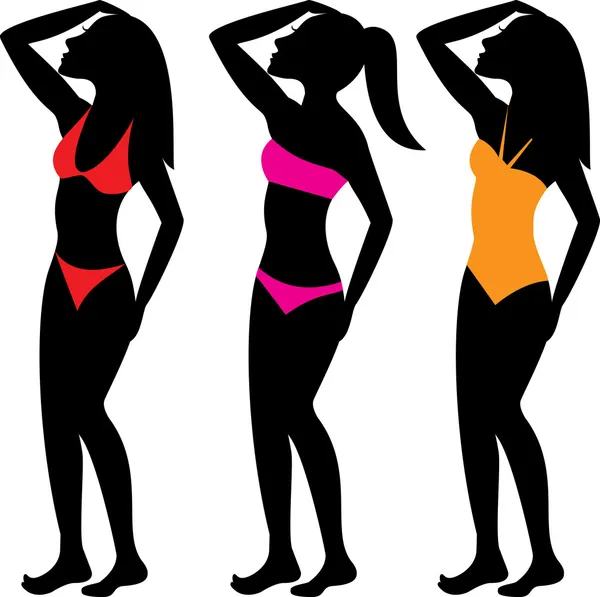 Swimsuit Silhouettes 1 — Stock Vector