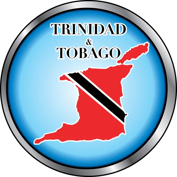 Trinidad, tobago kulaté tlačítko — ストックベクタ