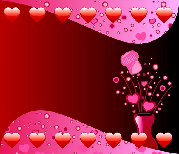 Valentine Champagne Arrière plan — Image vectorielle