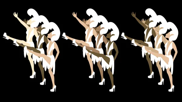 Bailarines de Las Vegas 4 — Archivo Imágenes Vectoriales