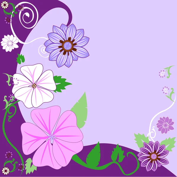 Floral φόντο 3 λουλούδια. να προσθέσετε κείμενο. — Διανυσματικό Αρχείο