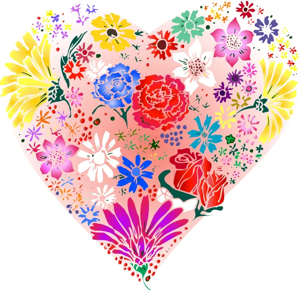 Καρδιά λουλούδι — Διανυσματικό Αρχείο