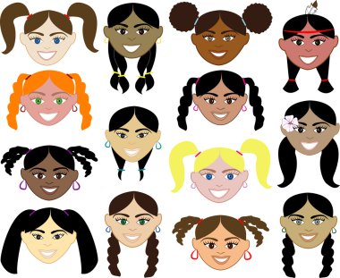 Girls Faces 1 clipart