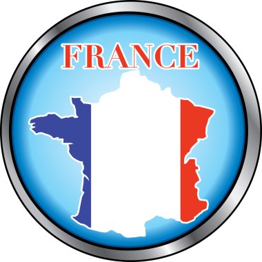 France Round Button clipart