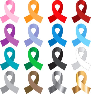 16 Awareness Ribbons clipart