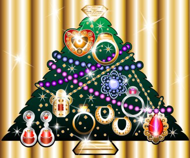 Jewelry Christmas Tree 1 clipart