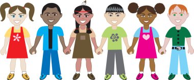 Kids Hold Hands 1 clipart