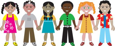 Kids Hold Hands 2 clipart