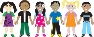 Kids Hold Hands 3 clipart