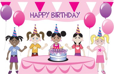 Girls Party clipart