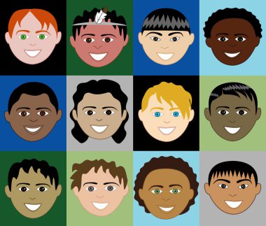 Boys Faces 2 clipart