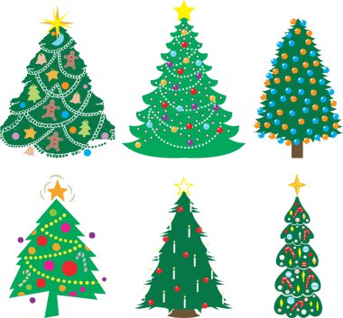 A Variety of Christmas Trees clipart