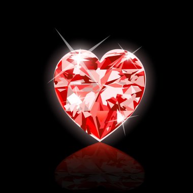 Red Diamond Heart clipart