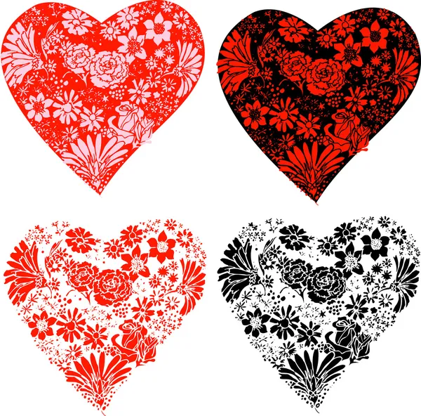 Сердца цветов — стоковый вектор