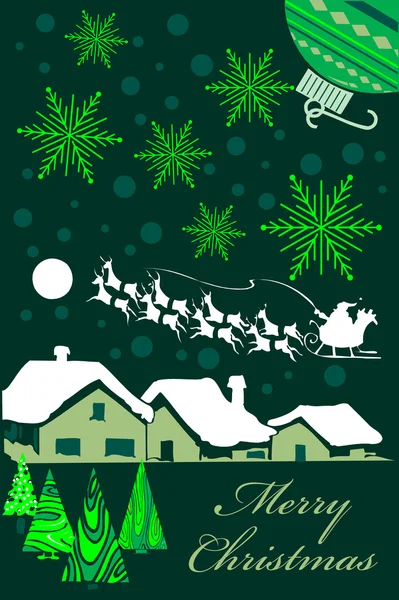 Carte de Noël verte — Image vectorielle