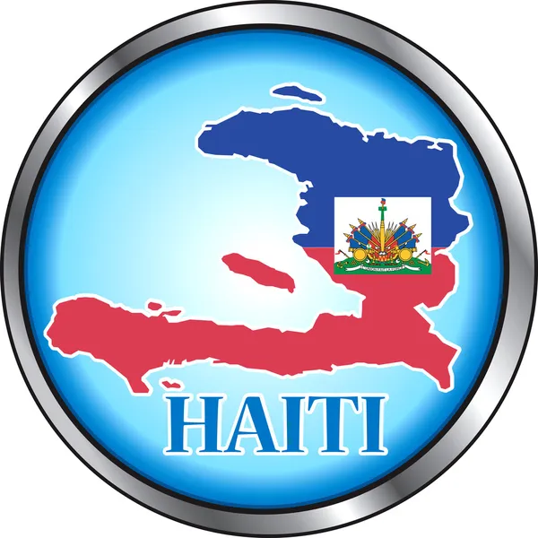 Haïti ronde knop — Stockvector