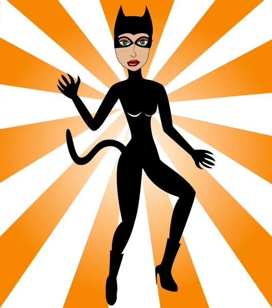 Halloween femme chat — Image vectorielle