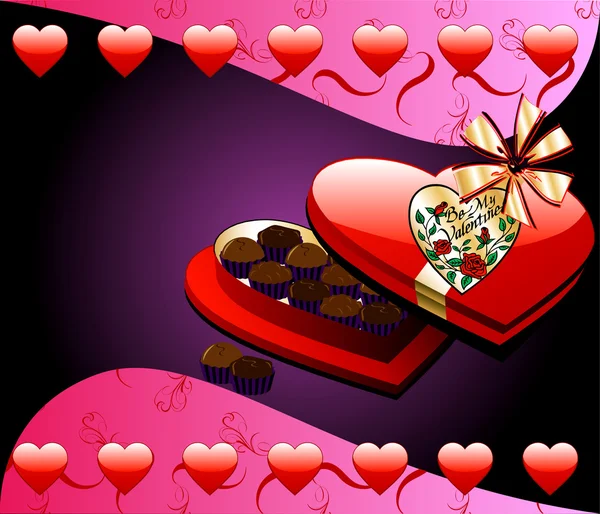 Καρδιά σοκολάτα κουτί — Διανυσματικό Αρχείο