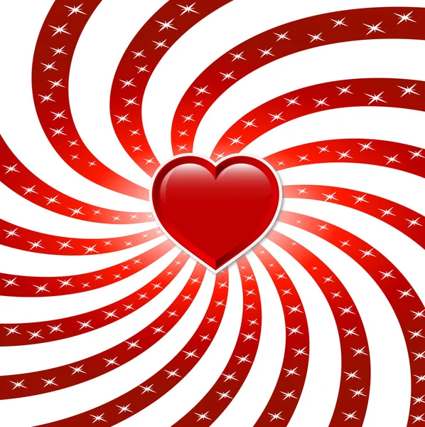 Rayons d'étincelles cardiaques — Image vectorielle