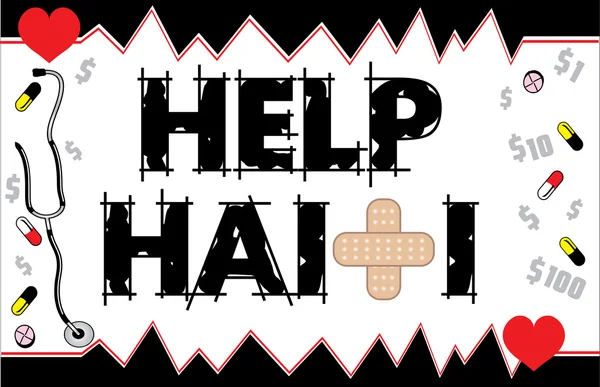 Pomóż haiti karta 2 — Wektor stockowy